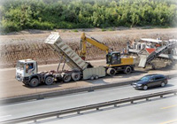 Highway with road construction